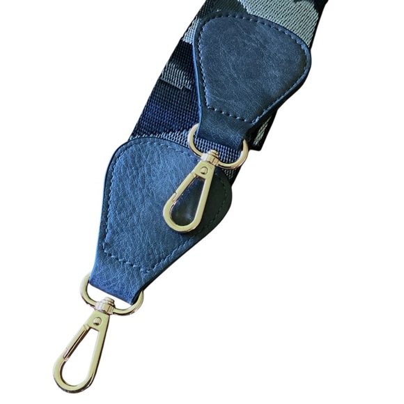 Camo Adjustable Replacement Strap for Purse Bag, Gray & Black Rose Gold Hardware - Picture 3 of 4